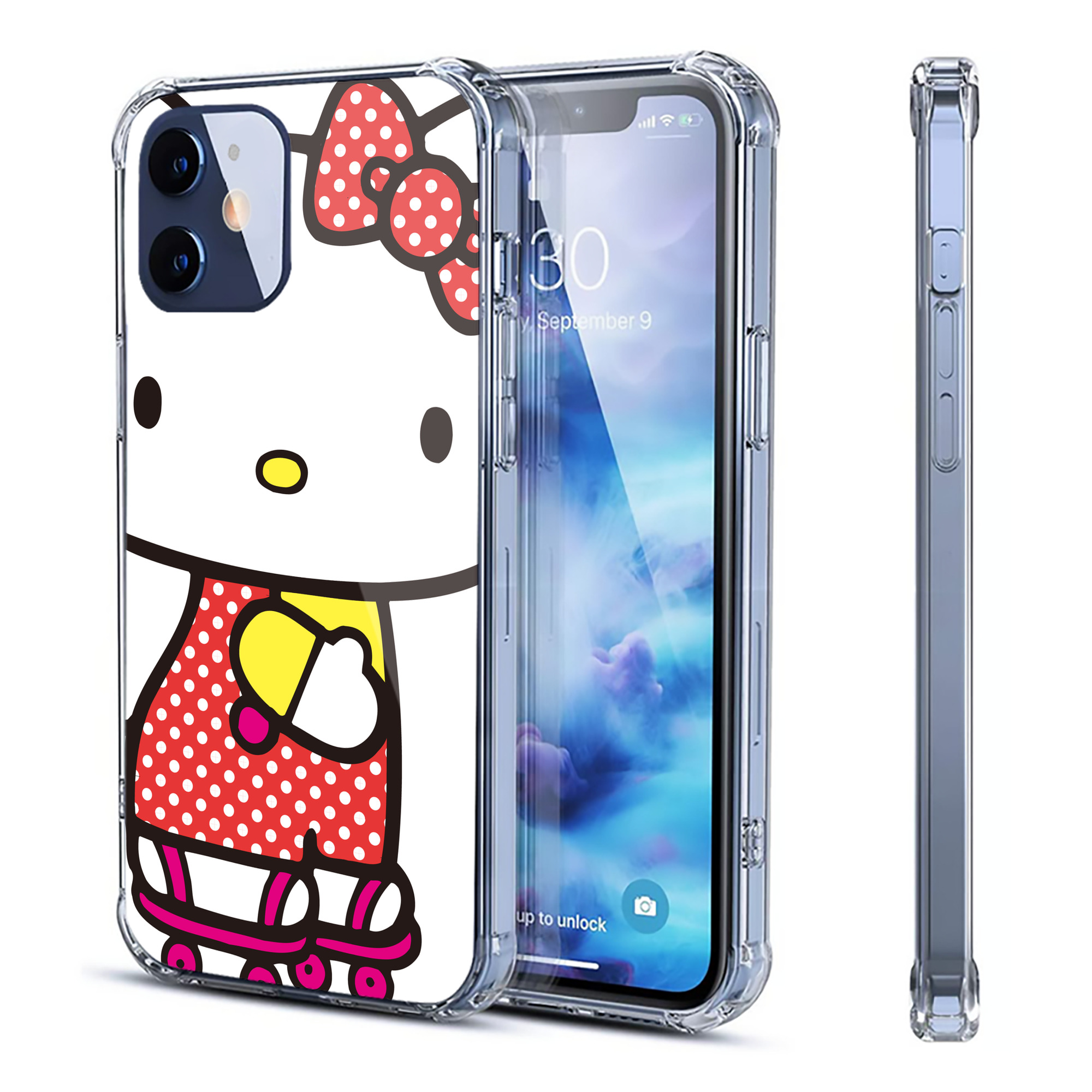 （画像用） Hello Kitty ハローキティ 【iPhone 12シリーズ対応】透明スマホケース（クリアソフトケース）